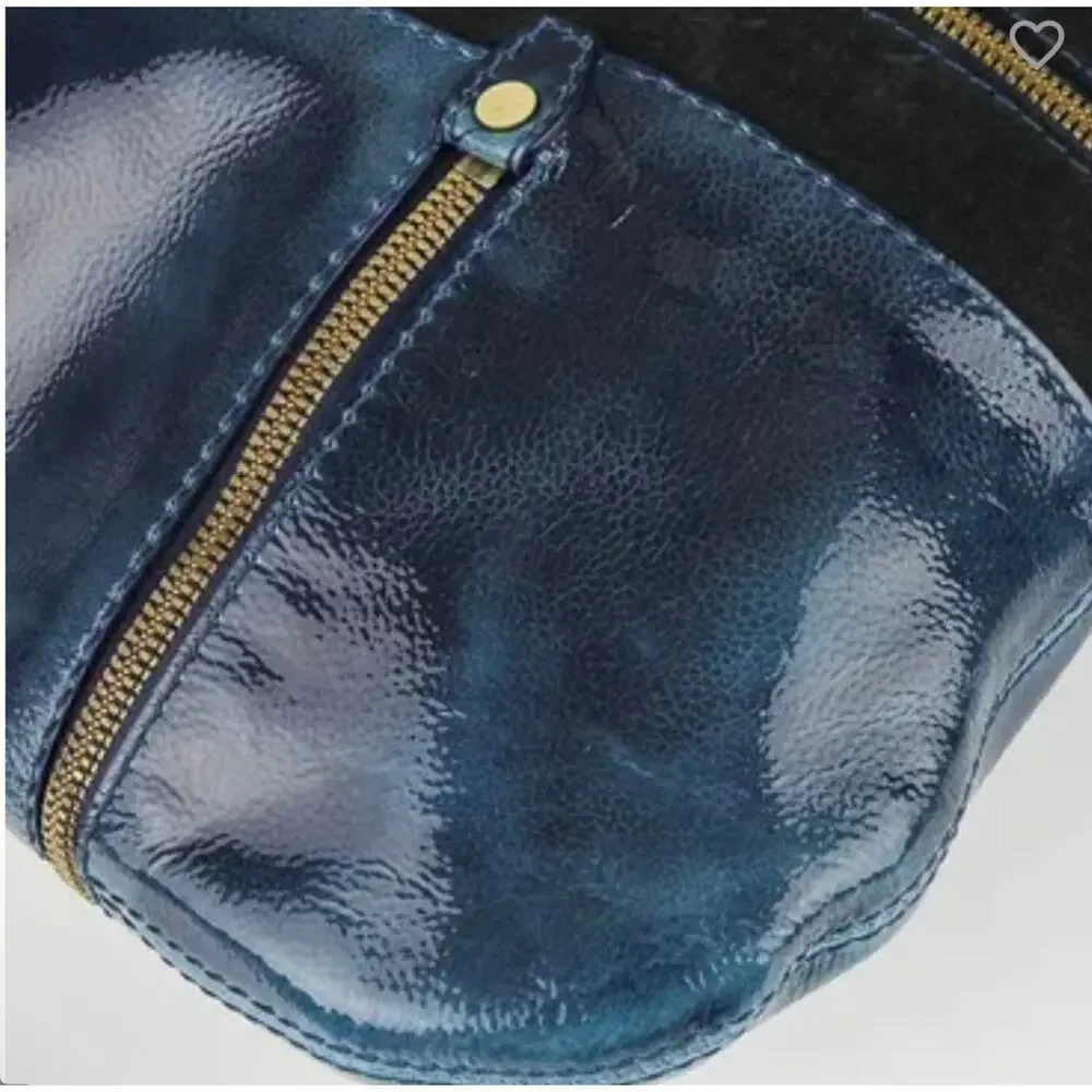 Jimmy Choo Blue Liquid Patent Leather Large Mona Tote Bag Authentic w/ dust bag - Picture 16 of 16